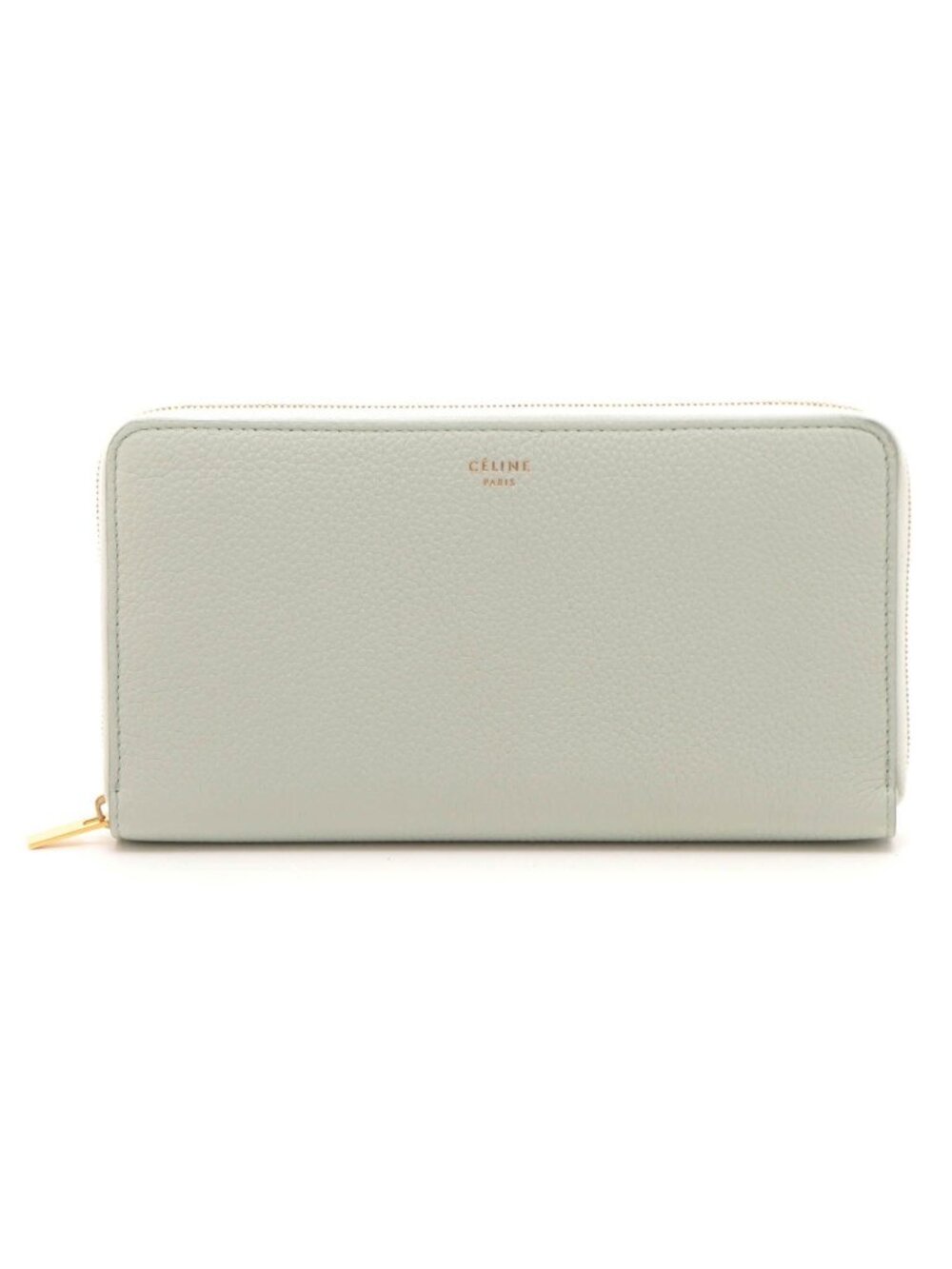 Celine Round Wallet Light Green Leather